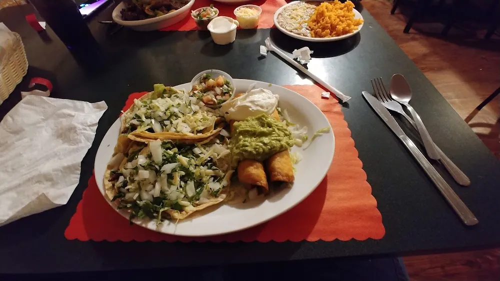 Steak Tacos and Chicken Flautas